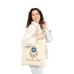 Stofftasche "Nazar Auge" – Canvas Tote mit Masha'Allah Bedruckung