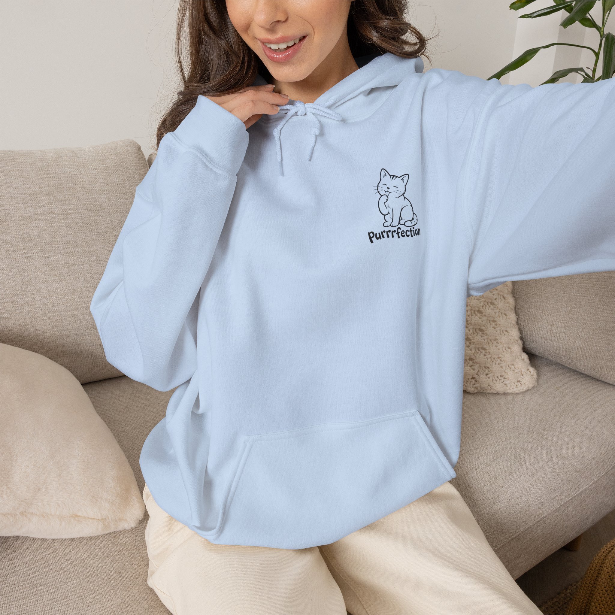Unisex Hoodie "Purrrfection" – Katzenmotiv, weicher Baumwoll-Mix – Bild 12