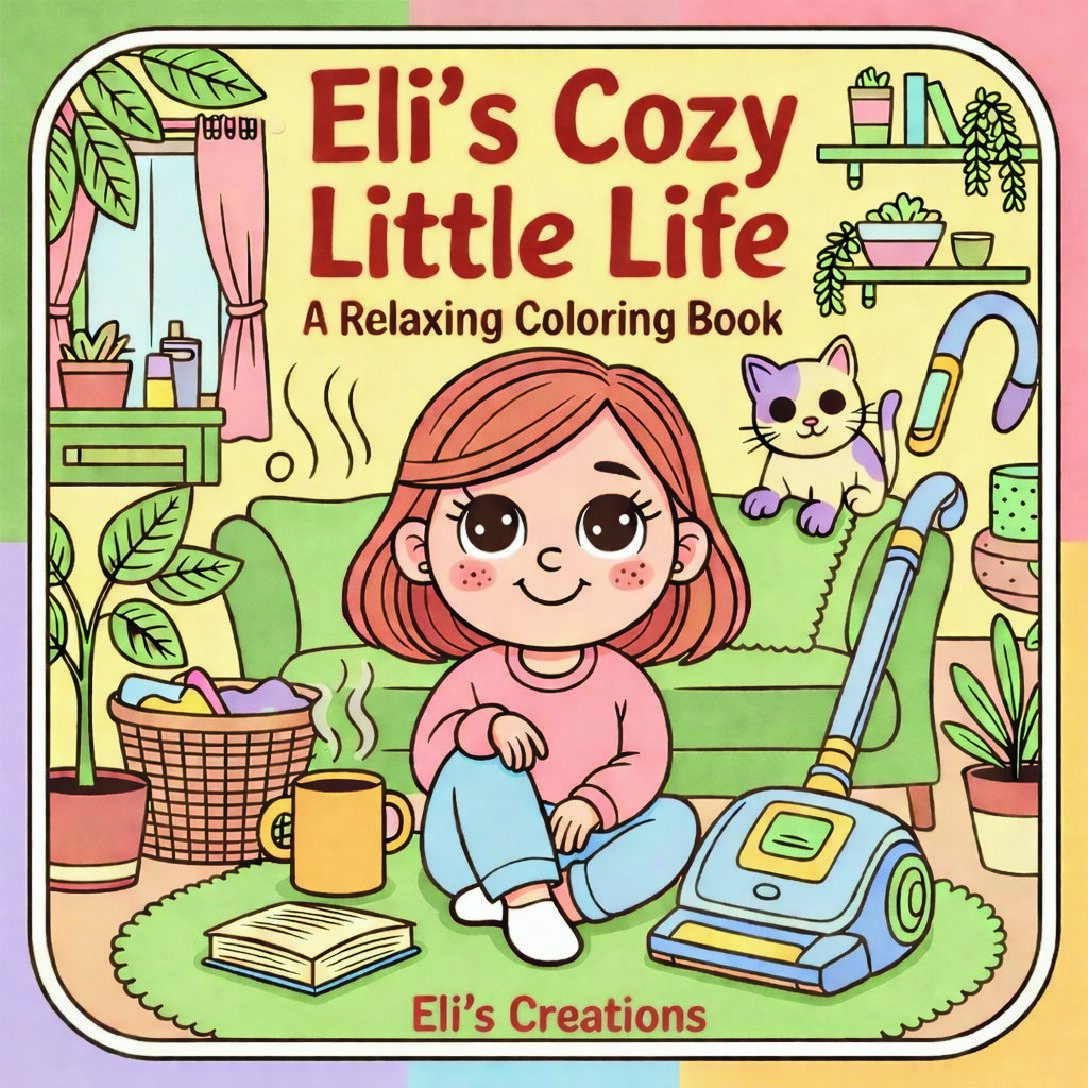 Eli's Cozy Little Life - Cozy Coloring Book PDF Malbuch für Erwachsene
