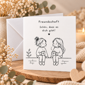 Grusskarte, Schön, dass es dich gibt, quadratisch, Faltkarte