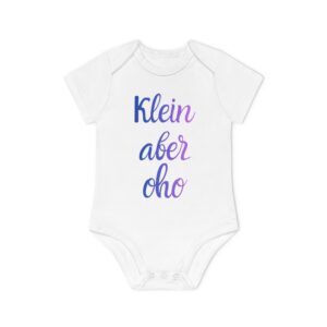 Baby Body "Klein aber Oho" – Aquarell Lila-Blau